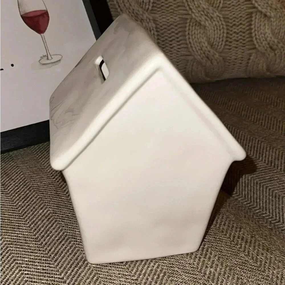 [SALE]NWT Rae Dunn 🍷 Stash Coin Money Deposit Piggy Bank Birdhouse White ceramic - Picture 3 of 4